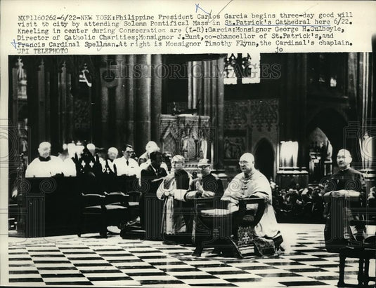 1958 Press Photo St. Patrick's Cathedral Philippine Pres. Carlos Garcia - Historic Images