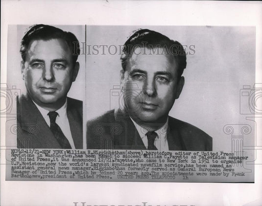1955 Press Photo William Ro Higginbothan Television manager United Press - Historic Images