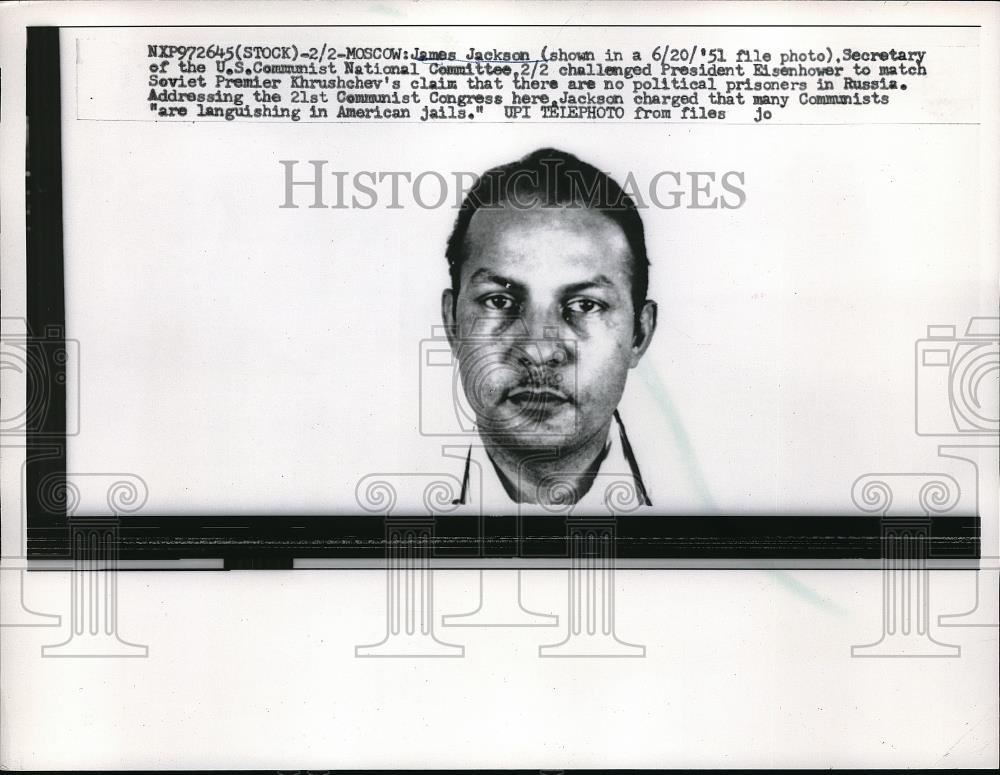 1959 Press Photo James Jackson Secretary of US Communist National Committee - Historic Images