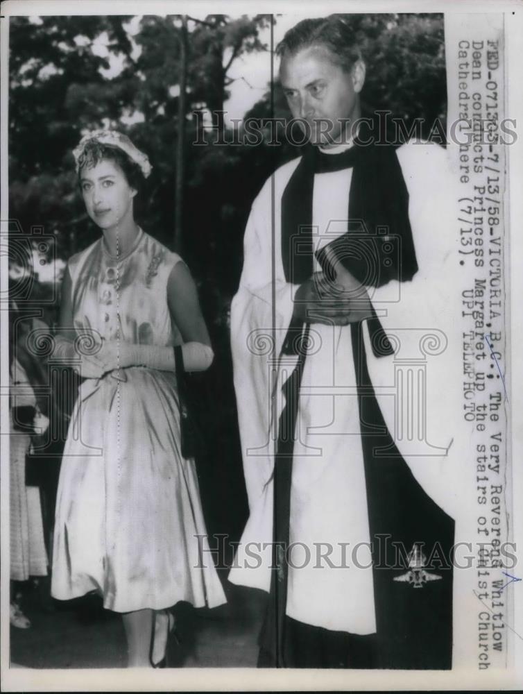 1958 Press Photo Reverand Whitlow Dean and Princess Margaret - Historic Images