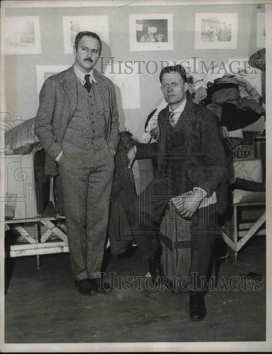 1932 Press Photo Author Frank Waldo & Charles R Walker, playright - Historic Images