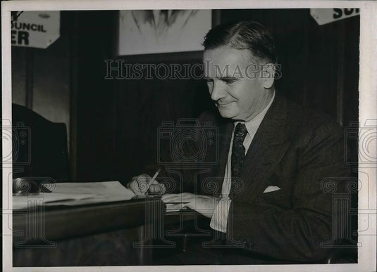 1937 Press Photo Jeremiah T. Mahoney Tammny Hall - Historic Images