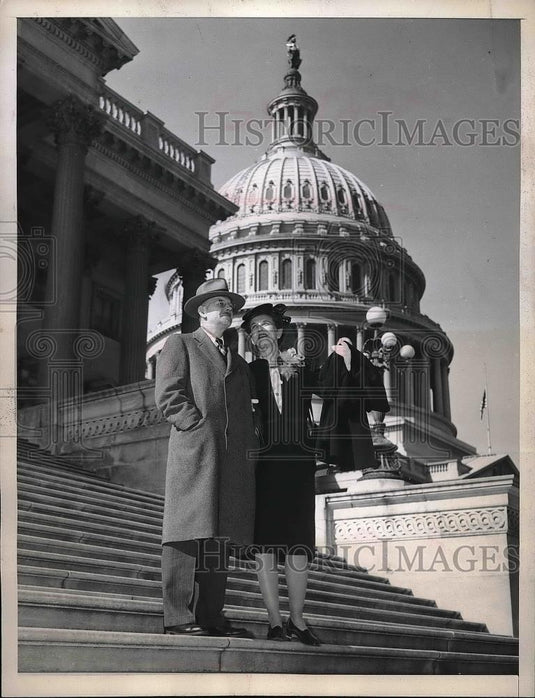 1946 Press Photo Rep Helen Mankin & Husband Guy Mankin - Historic Images