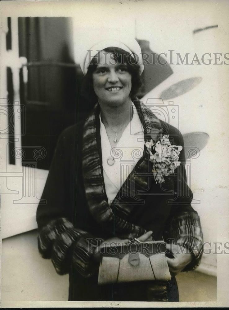 1928 Press Photo Mildred Wiley of Boston on SSS President - Historic Images