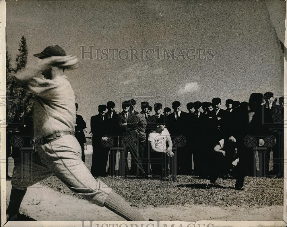 1948 Press Photo Baseball Player Throwing Ball During Practice - Historic Images