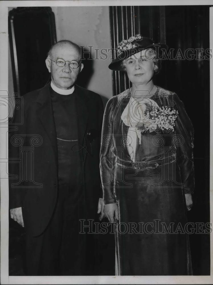 1935 Press Photo Reverend Sherman Halstead Watkins &amp; Mrs Anne White Marry - Historic Images