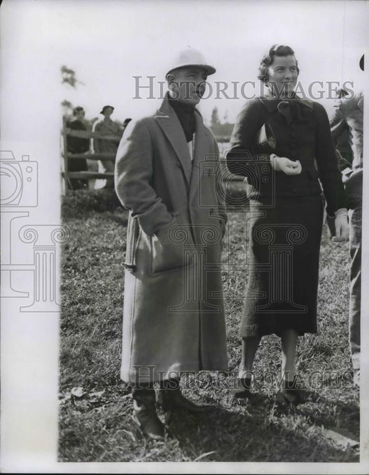 1934 Press Photo Charles White and Mrs Thomas Durant - Historic Images