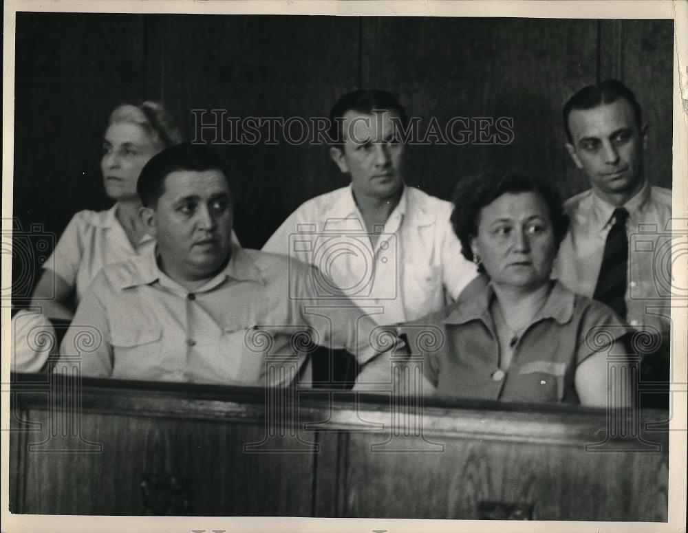 Press Photo Joe Astalos,Flo Stombrys, Adolf Lunder,at a trial - Historic Images