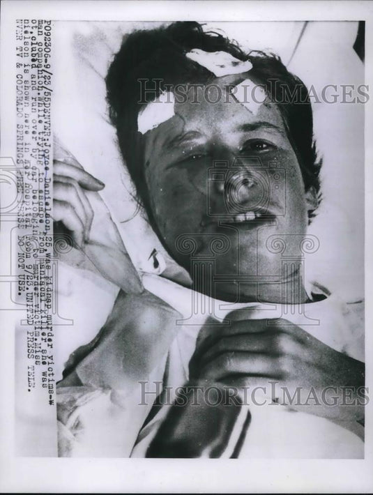 1955 Press Photo Joyce Danielson Kidnapped, Clubbed & Run Over - Historic Images