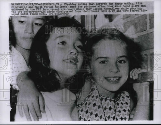 1962 Press Photo Rita Ohlgren & Maria Teresa Morley Found by FBI - Historic Images