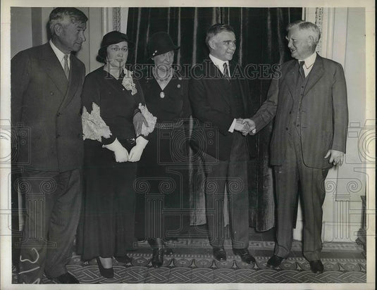 1934 Press Photo US VP & Mrs John Garner,Will Rogers, Amb & Mrs Troyanovsky - Historic Images