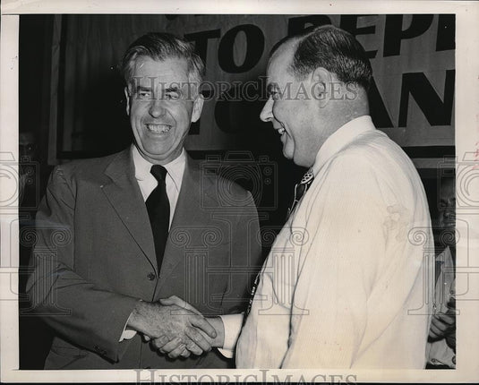 1948 Press Photo Politician Henry Wallace & UEW Pres. Albert Fitzgerald - Historic Images