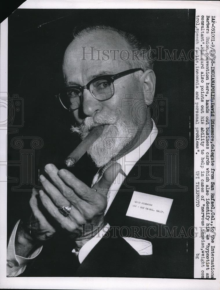 1958 Press Photo David Dinsmore a delegate from San Rafael California, attending - Historic Images