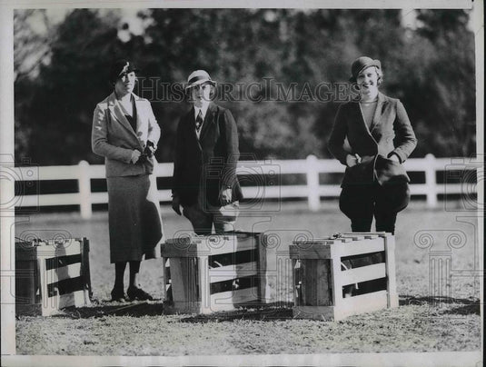 1934 Press Photo Miss Jane Lucas, Mr. Richard Meyer Jr. and Miss Norma Wuckoff - Historic Images