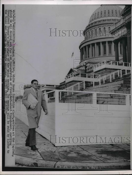 1953 Press Photo House Executive Clerk Herbert L Miller - Historic Images