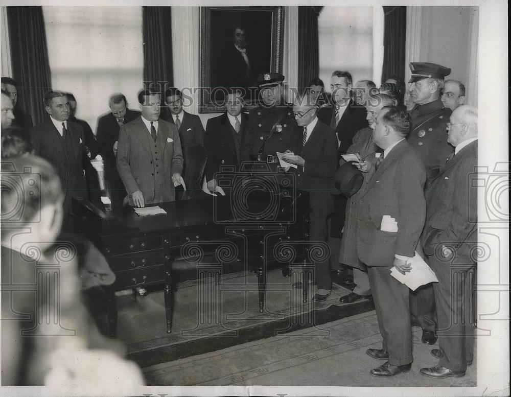 1932 Press Photo Mayor Joseph V. McKee Hunger Marches - Historic Images