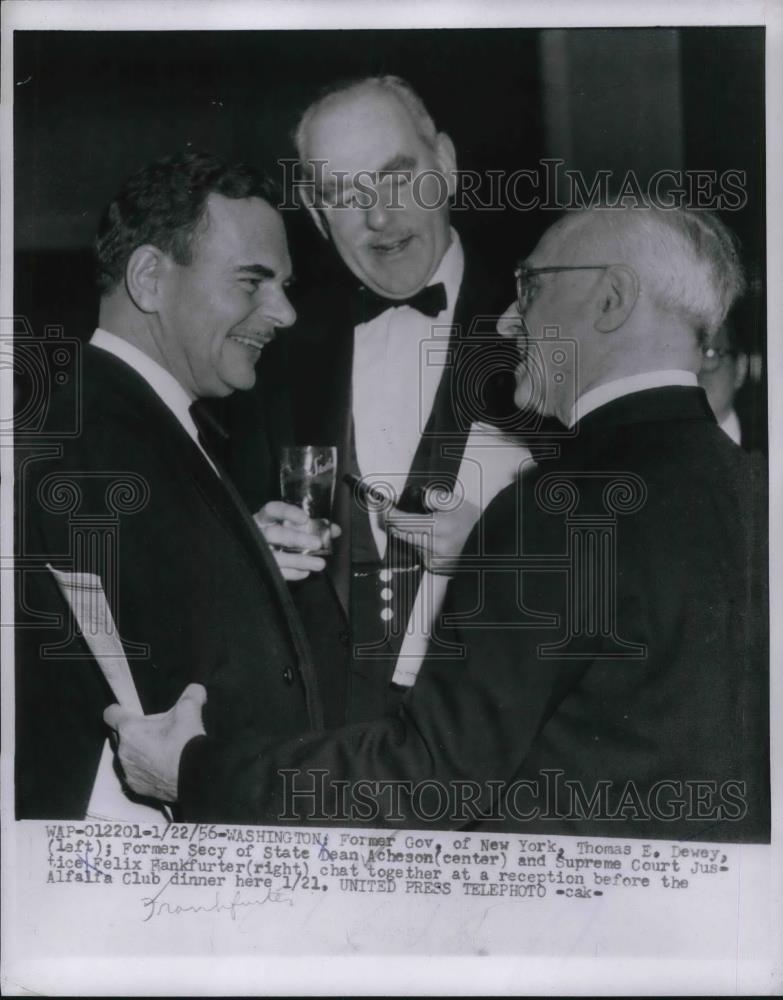 1956 Press Photo Former NY Gov Thomas Dewey, ex Sec of State D Acheson - Historic Images