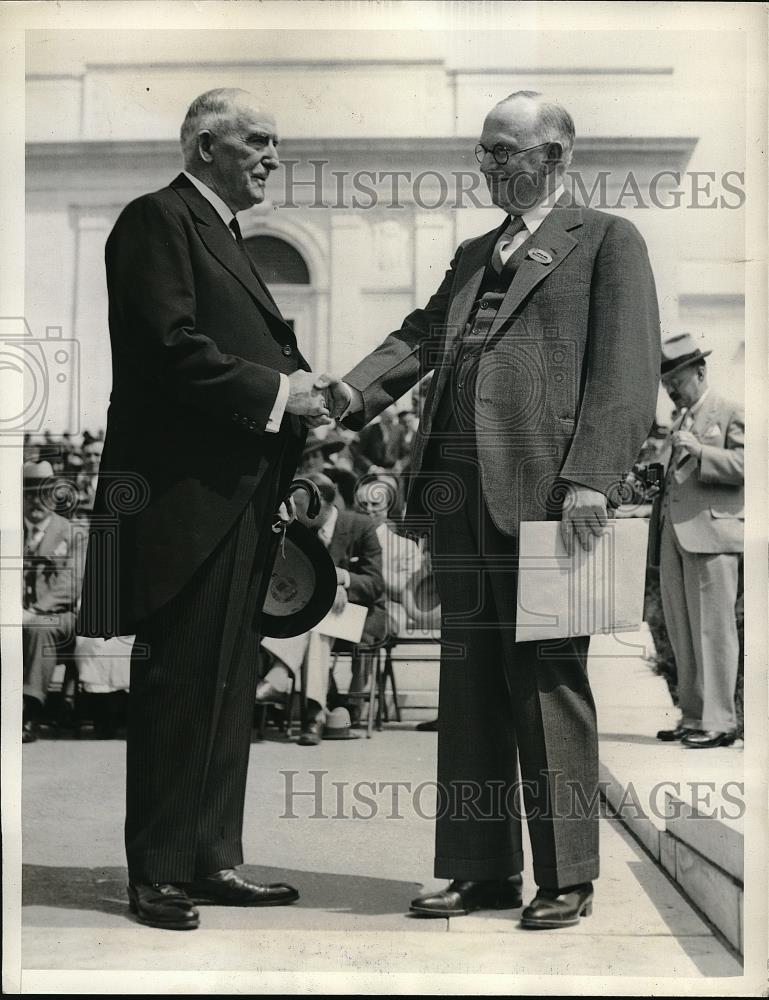 1934 Press Photo Sir Henry Wellcome, Robert Lee Swain of American Pharmaceutical - Historic Images