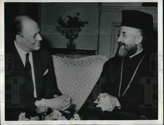 1964 Press Photo President Makarios of Cyprus & Carlos Alfredo Bernardes - Historic Images