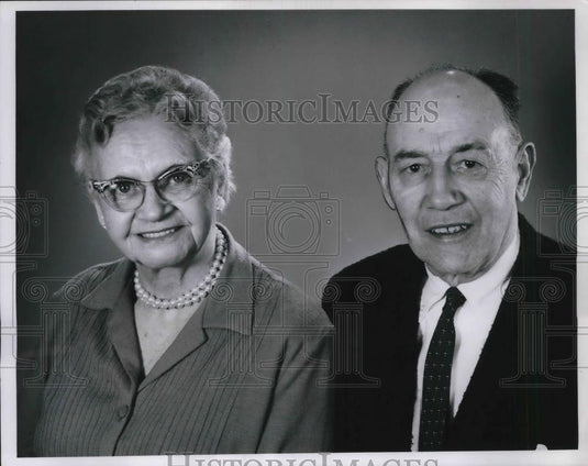 1962 Press Photo Mr & Mrs Edward Hepker of Cleveland 50th Anniversary - Historic Images
