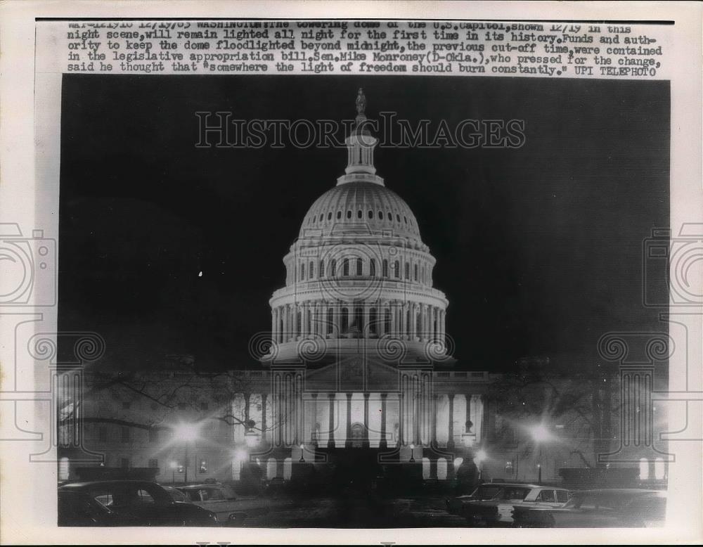 1963 Press Photo Nations Capitol To Be Lit All Night - Historic Images