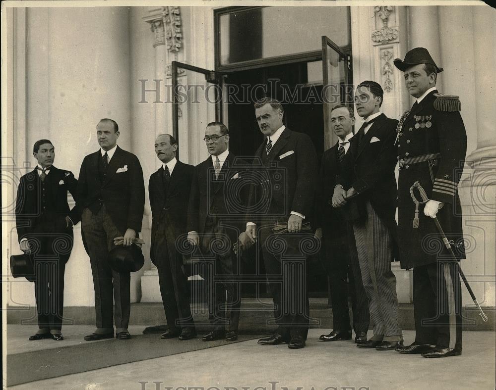 1925 Press Photo Mexican Ambassador Manuel Tellez, J. Wright and Capt A. Andrews - Historic Images