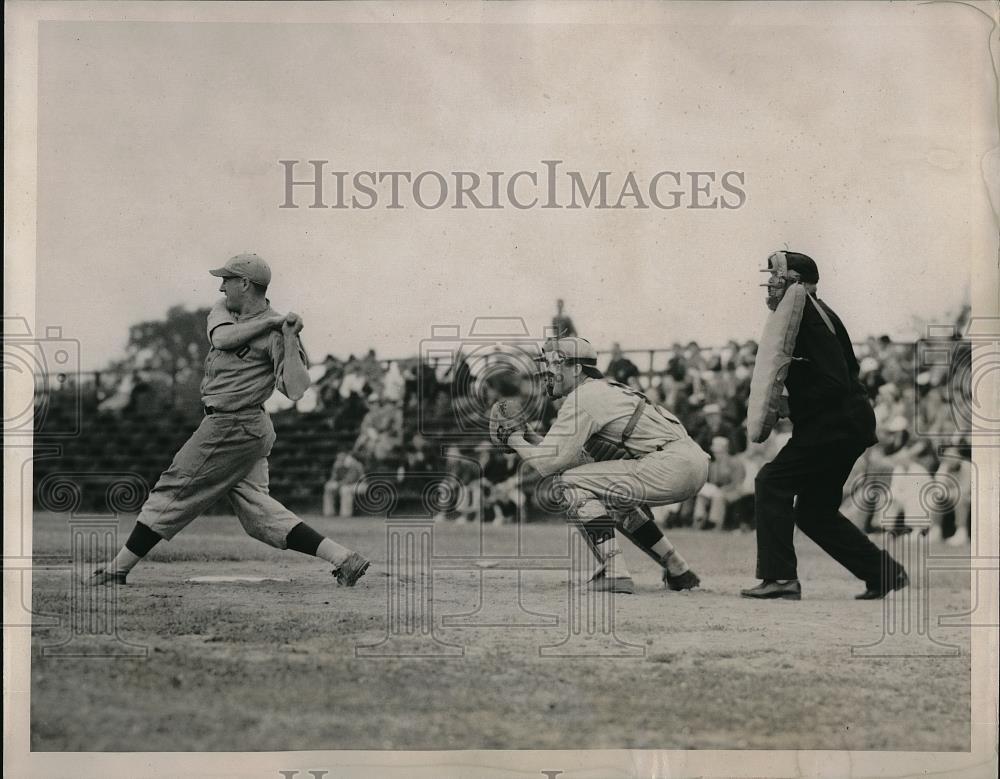 1939 Press Photo Yale and Harvard University Baseball Game in New London. - Historic Images