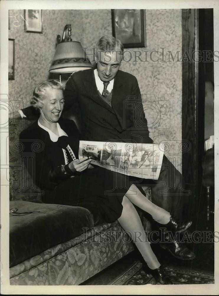 1932 Press Photo Nell Moley &amp; brother James Moley in Berea, Ohio - Historic Images