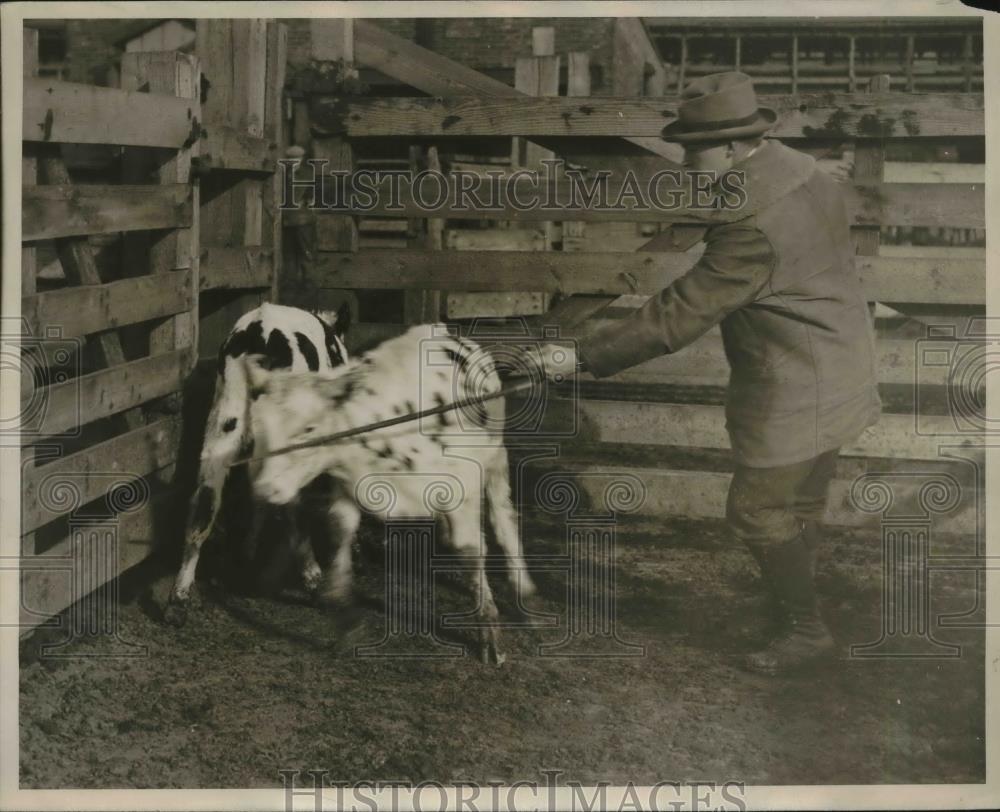 1927 Press Photo Edward Wilson on Farm - Historic Images