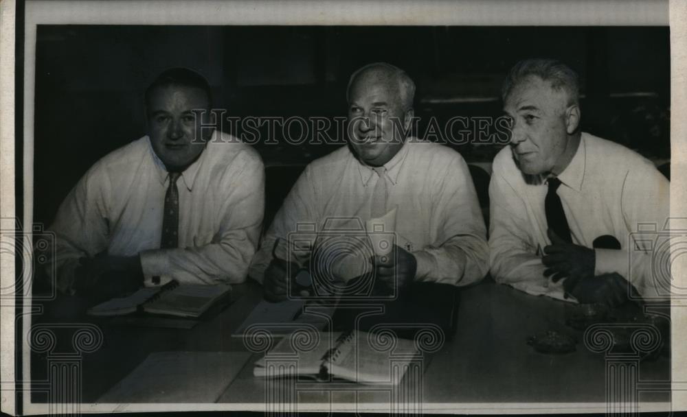 1959 Press Photo Baseball Commissioner Ford C. Frick, Warren Giles, Joe Cronin - Historic Images