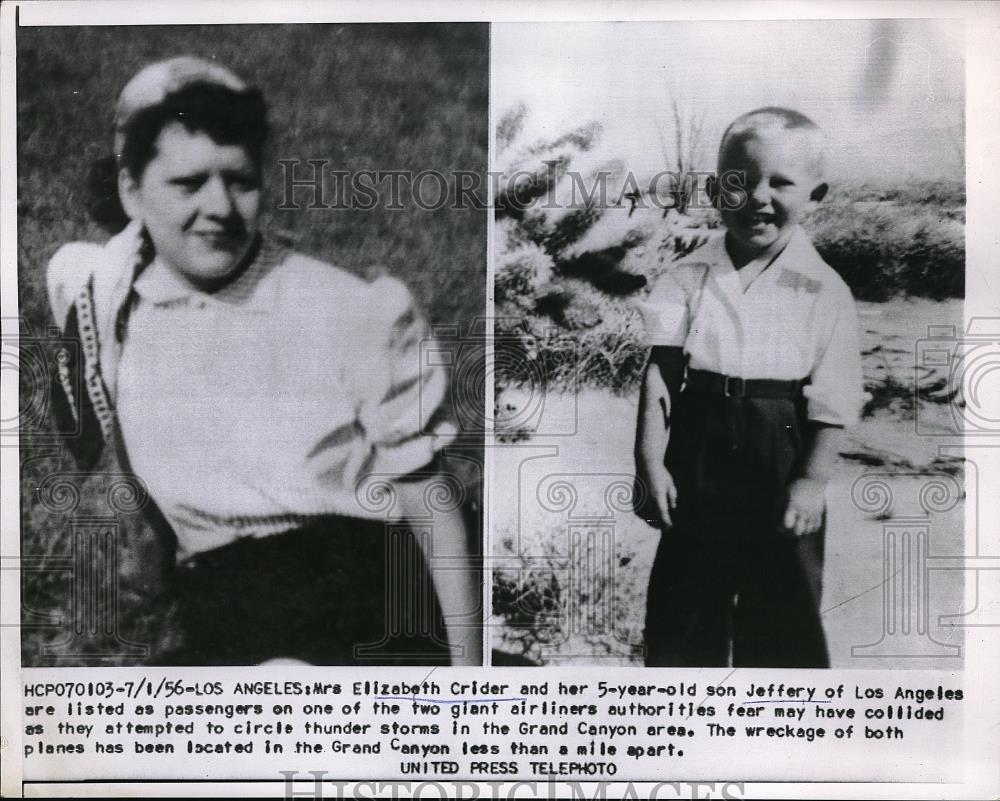 1955 Press Photo Mrs. ELizabeth Crider and her son Jeffery - Historic Images