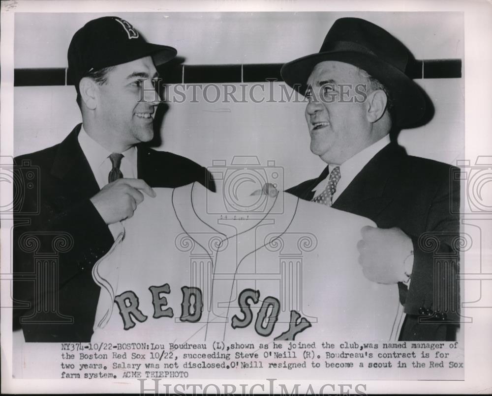1951 Press Photo Lou Boudreau Named Manager Of Boston Red Sox - Historic Images