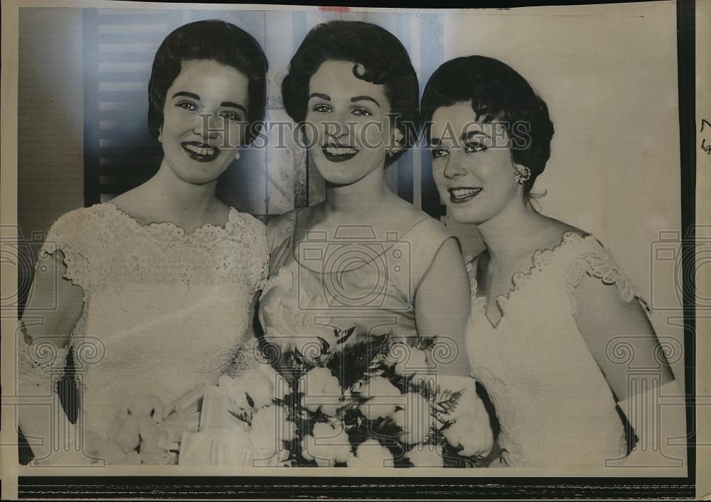 1960 Press Photo Three Maid of Cotton Linda Joy Lackey,Joan Wienke and Nancy Sue - Historic Images