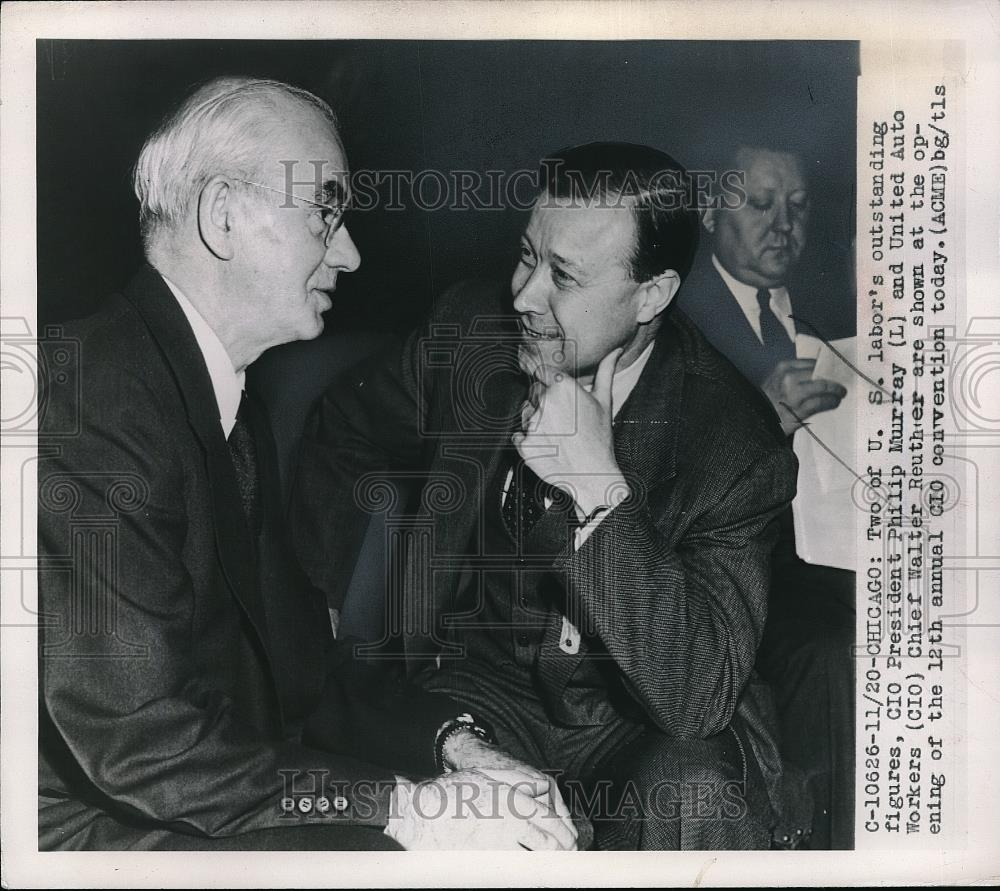 1950 Press Photo Two of the US labor&#39;s outstanding figures, CIO Pres. Philip - Historic Images