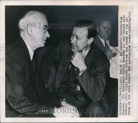 1950 Press Photo Two of the US labor's outstanding figures, CIO Pres. Philip - Historic Images