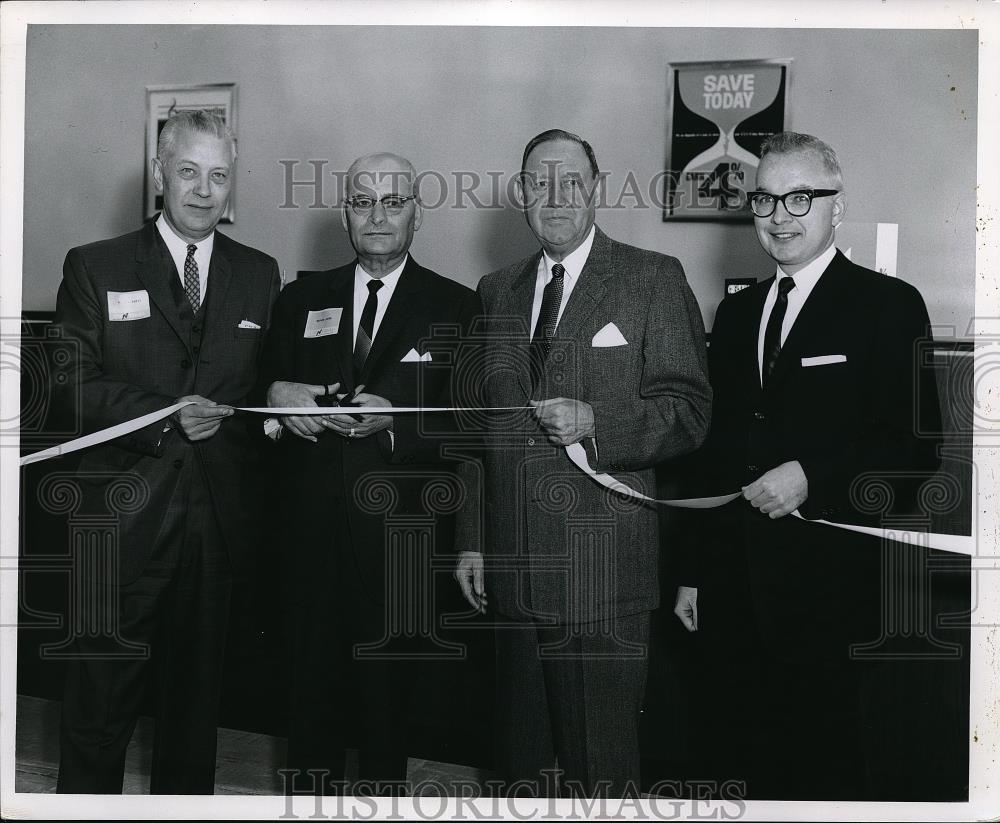 1963 Press Photo Bank Grand Opening Businessmen Executives - Historic Images