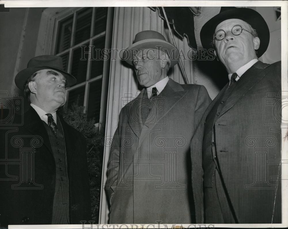 1941 Press Photo UMW Chief John L.Lewis with Myron Taylor and William Davis. - Historic Images