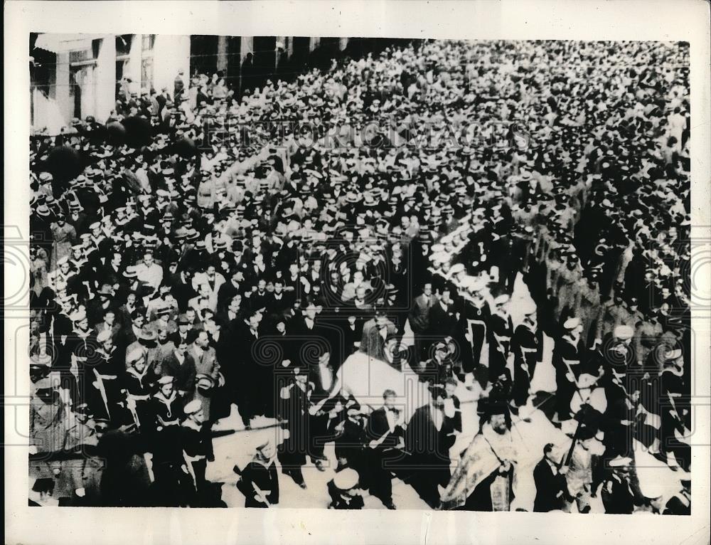 1935 Press Photo funeral cortege for Captain Soikos slain by Greet rebels - Historic Images