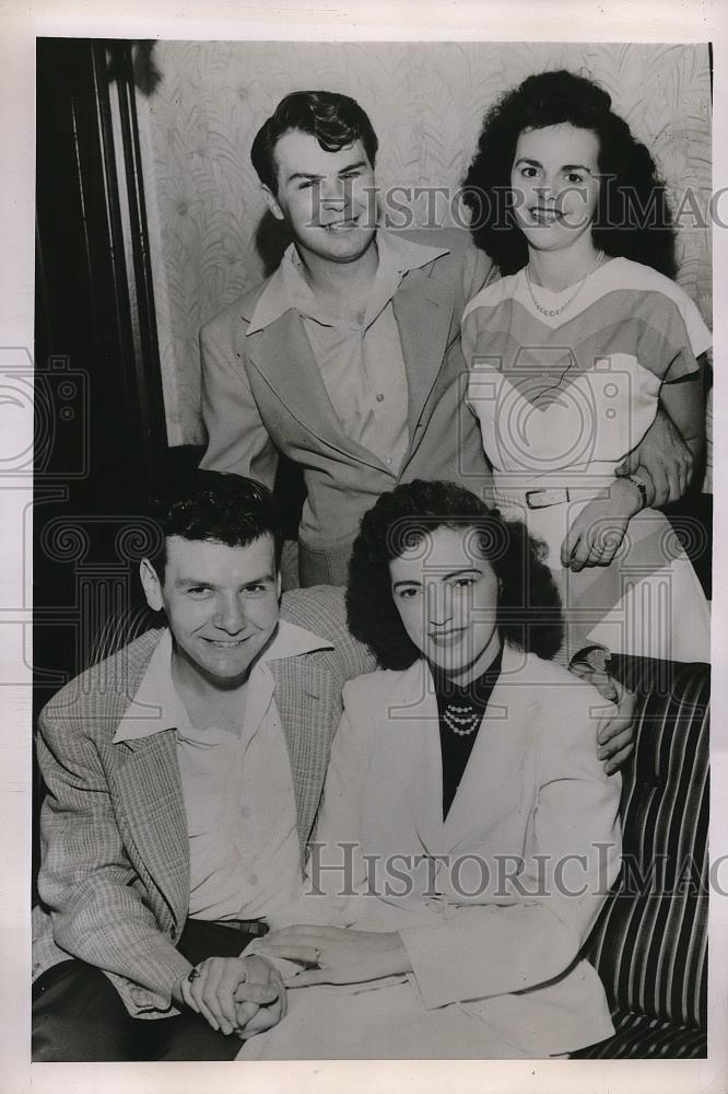 1948 Press Photo Joseph Robert David Sylvain, Marie Jane Pomerlau, Joseph Andre - Historic Images