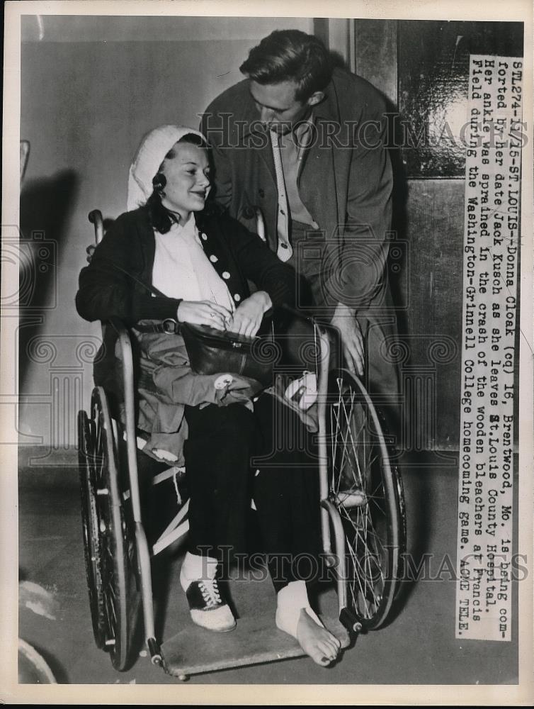 1947 Press Photo Donna Cloak at County Hospital - Historic Images