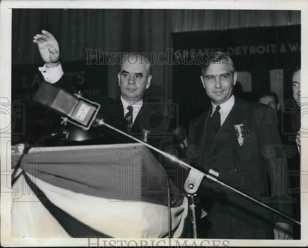 1941 Press Photo CIO Pres Philip Murray &amp; August Scholle in Detroit,Mich - Historic Images