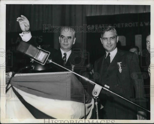 1941 Press Photo CIO Pres Philip Murray & August Scholle in Detroit,Mich - Historic Images