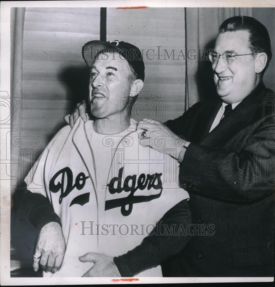 1950 Press Photo Dodgers Chuck Dressen & Walter O'Malleyy - Historic Images