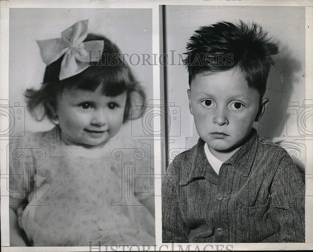 1946 Press Photo Children find &amp; drink whiskey bottle Aurelia De Larosa,4, dies - Historic Images