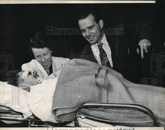 1938 Press Photo George Dory,Mrs. Martha Dory & Ralph Bushey Part Plane Owner - Historic Images