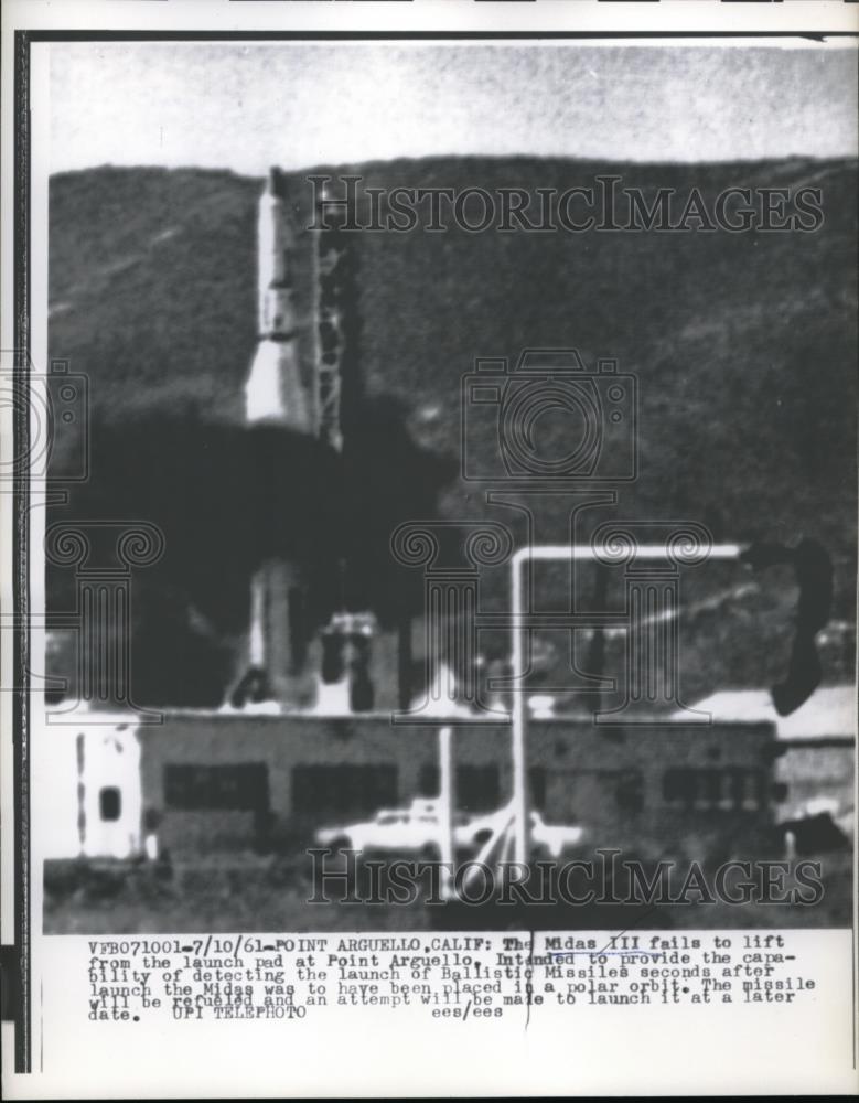 1961 Press Photo Midas III, Missile Defense Alarm System, Point Arguello, Calif. - Historic Images