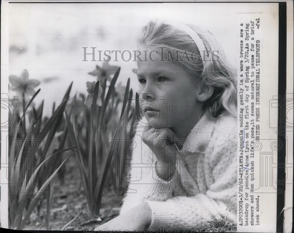 1962 Press Photo Anna Lyon on First Day of Spring Atlanta Georgia - Historic Images