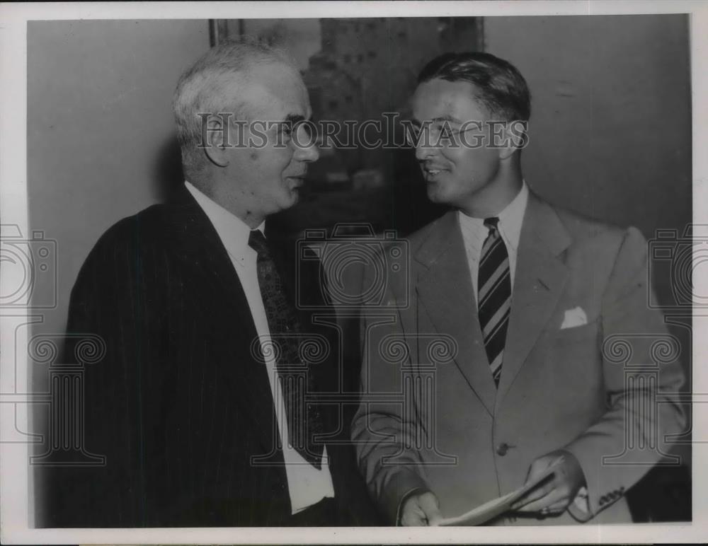 1938 Press Photo Philip Murray, L Metcalfe Walling, Hearing on Wages for Steel - Historic Images