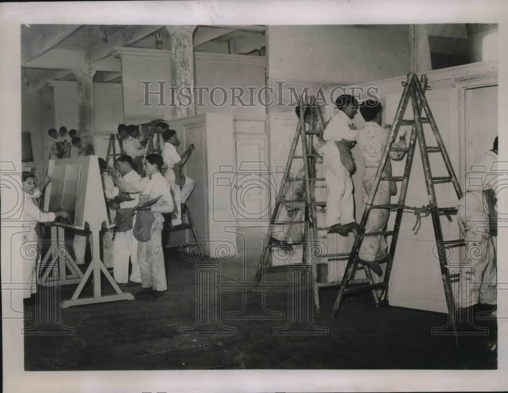 1936 Press Photo Professional School of city of Paris as students learn a trade - Historic Images