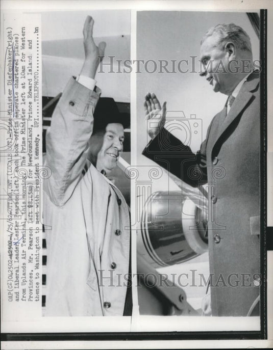 1962 Press Photo Prime Minister Diefenbaker & Liberal Leader Lester Pearson - Historic Images
